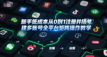 新手低成本从0到1注册并搭建多账号全平台矩阵操作教学，手机号-邮箱-IP-工具-水水网赚