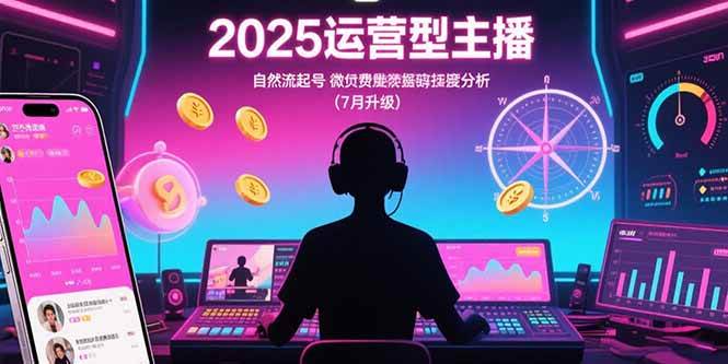 （15508期）2025运营型主播：自然流起号，微付费投放技巧，罗盘数据深度解析(7月更新)-水水网赚