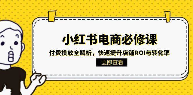 小红书电商必修课：付费投放全解析，快速提升店铺ROI与转化率-水水网赚