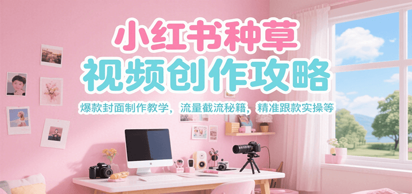 小红书种草视频创作攻略，爆款封面制作教学 ，流量截流秘籍 ，精准跟款实操等-水水网赚