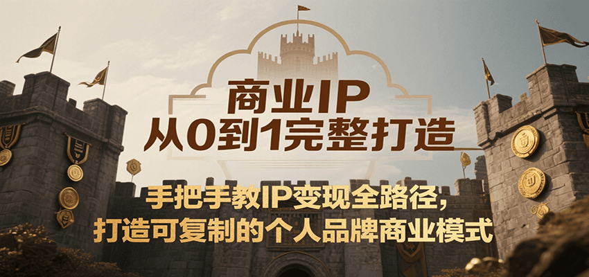 商业IP从0到1完整打造，手把手教IP变现全路径，打造可复制的个人品牌商业模式-水水网赚