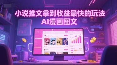 小说推文拿到收益最快的玩法，AI漫画图文-水水网赚