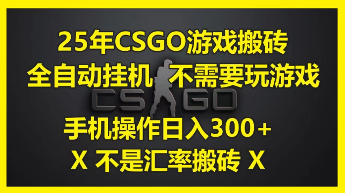 25年CSGO游戏搬砖，全自动挂机，不需要玩游戏，手机操作日入300+。(不是汇率搬砖)-水水网赚