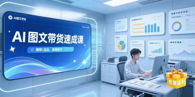 （15416期）AI图文带货速成课，养号引流秘籍，爆款选品策略，美图制作全流程-水水网赚