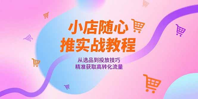 （15205期）小店随心推实战教程，从选品到投放技巧，精准获取高转化流量-水水网赚