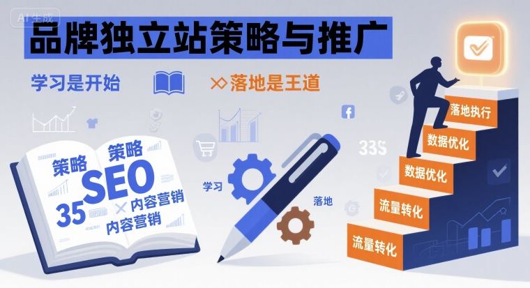 品牌独立站策略与推广，学习是开始，落地是王道-水水网赚