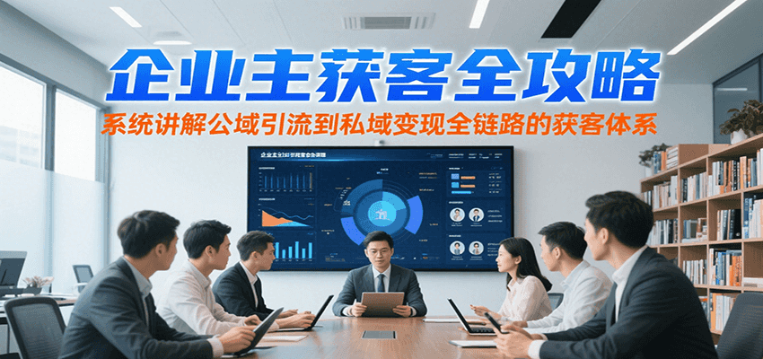 企业主获客全攻略，系统讲解公域引流到私域变现全链路的获客体系-水水网赚