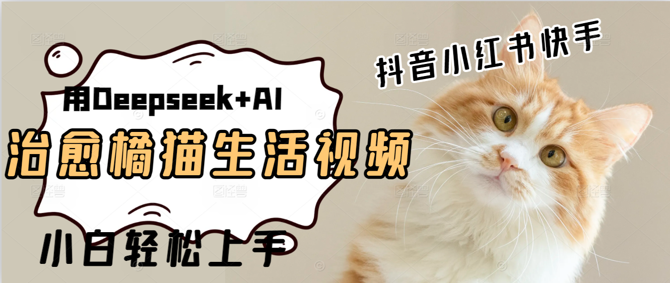 用Deepseek+AI做橘猫治愈生活拆解视频+制作轻松-水水网赚