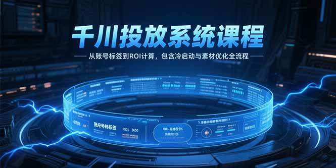 （15263期）千川投放系统课程，从账号标签到ROI计算，包含冷启动与素材优化全流程-水水网赚