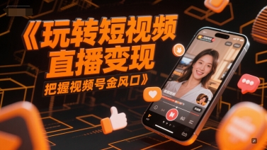 玩转短视频直播变现，把握视频号金风口-水水网赚