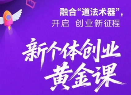 新个体创业黄金课：道法术器四维抢占2025红利-水水网赚
