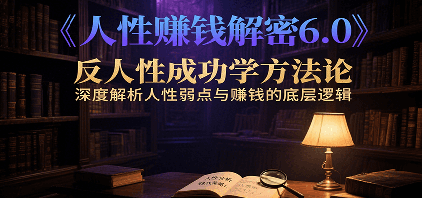 人性赚钱解密6.0，反人性成功学方法论，深度解析人性弱点与赚钱的底层逻辑-水水网赚