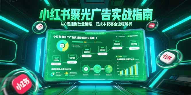 （15248期）小红书聚光广告实战指南，从0搭建到放量策略，低成本获客全流程解析-水水网赚