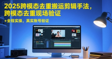 2025跨模态去重搬运剪辑手法，跨模态去重现场验证 +全程实操，真实账号验证-水水网赚