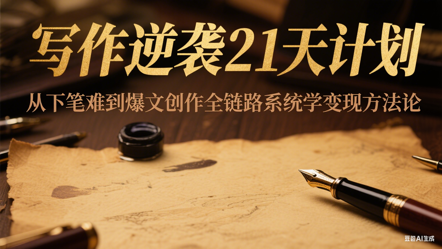 写作逆袭21天计划：从下笔难到爆文创作全链路系统学变现方法论-水水网赚