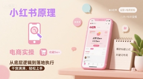 小红书原理以及详细实操流程，小红书电商教程-水水网赚