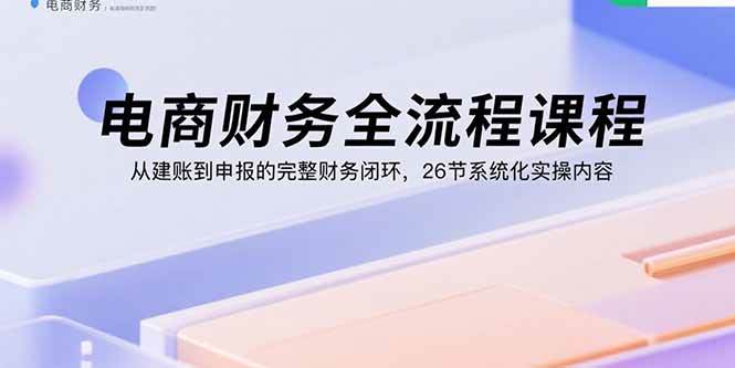 （15893期）电商财务全流程课程：从建账到申报的完整财务闭环，26节系统化实操内容-水水网赚