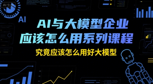AI与大模型企业应该怎么用系列课程，究竟应该怎么用好大模型-水水网赚
