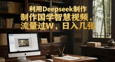 利用Deepseek制作国学智慧视频，流量过W，日入几张-水水网赚