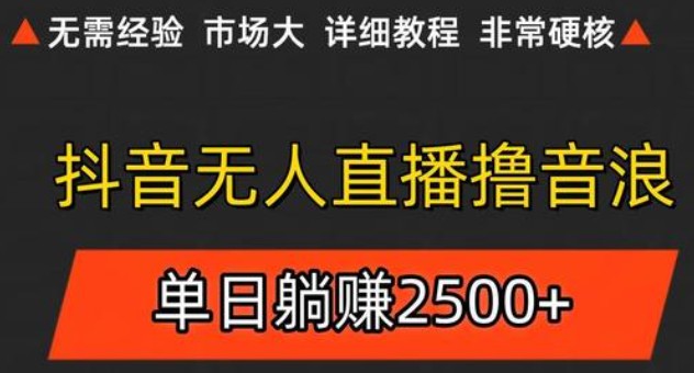 抖音无人直播6.0 简单无脑可矩阵 每天两小时轻松躺赚500+-水水网赚
