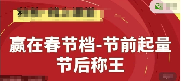 赢在春节档-节前起量，后称王，淘系精品线上系列课-水水网赚