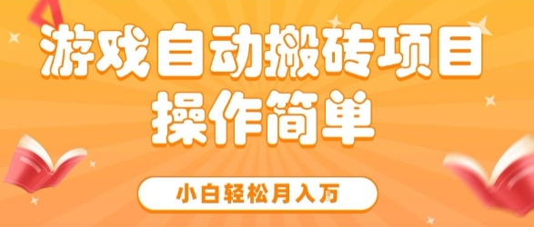 游戏自动搬砖项目，新手小白轻松月入1W+，操作简单，适合懒人的副业【揭秘】-水水网赚