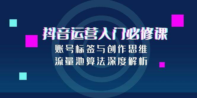 抖音运营入门必修课，账号标签与创作思维，流量池算法深度解析-水水网赚