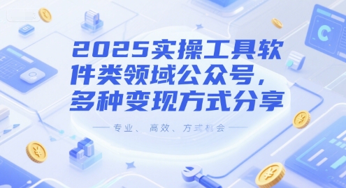 2025实操工具软件类领域公众号，多种变现方式分享-水水网赚