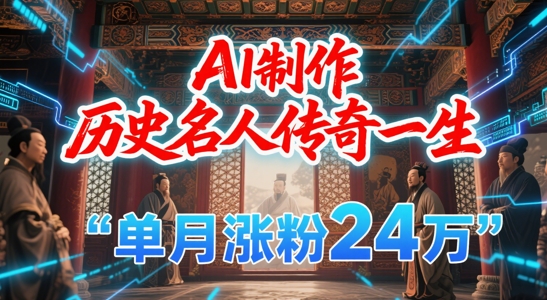 暴力起号！用AI制作历史名人传奇一生，单月涨粉24W，涨粉+变现赛道黑马来了-水水网赚