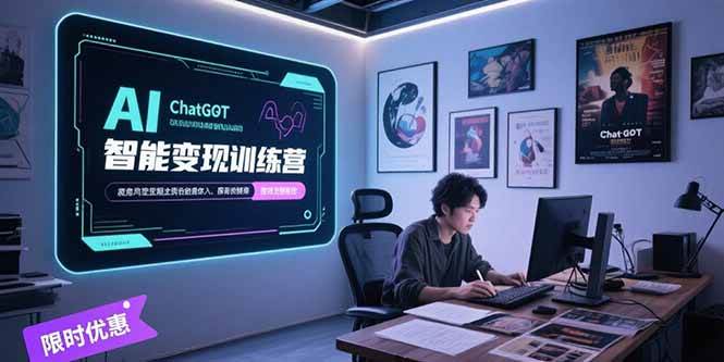 （15389期）AI智能变现训练营，ChatGPT写作变现，电影解说制作，图文带货方法论-水水网赚