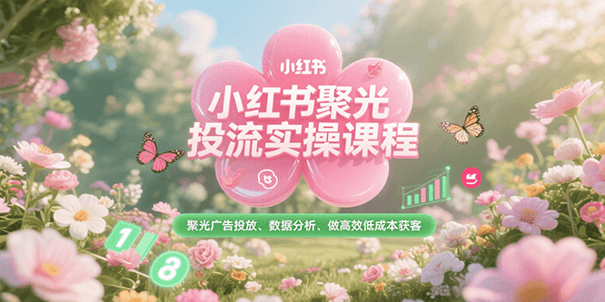 小红书聚光投流实操课程，聚光广告投放、数据分析、做高效低成本获客-水水网赚