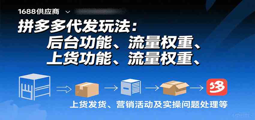拼多多代发玩法：后台功能、流量权重、上货发货、营销活动及实操问题处理等-水水网赚