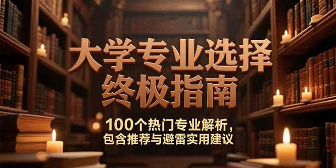 （15261期）付费文：大学专业选择终极指南,100个热门专业解析,包含推荐与避雷实用建议-水水网赚