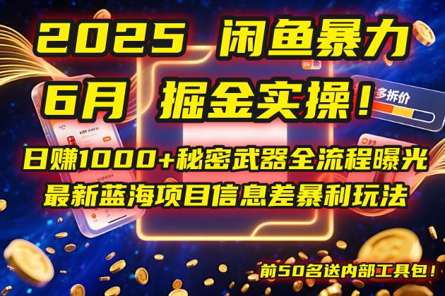 （14964期）2025闲鱼暴力掘金实操！日赚1000+秘密武器全流程曝光，最新蓝海项目信…-水水网赚