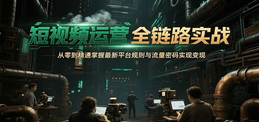 短视频运营全链路实战，从零到精通掌握最新平台规则与流量密码实现变现-水水网赚