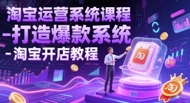 淘宝运营系统课程-打造爆款系统-淘宝开店教程-水水网赚