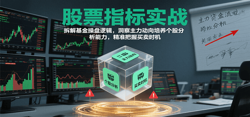 股票指标实战，拆解基金操盘逻辑，洞察主力动向培养个股分析能力，精准把握买卖时机-水水网赚
