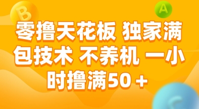 零撸天花板，独家满包技术，不用养机，一小时撸满50+，收益稳定【揭秘】-水水网赚