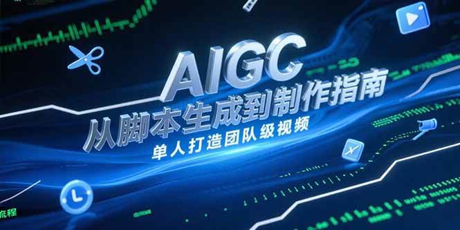 （15170期）AIGC视频制作指南，从脚本生成到剪辑全流程，单人打造团队级视频-水水网赚