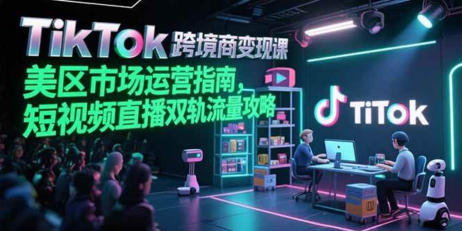 （15344期）TikTok跨境电商变现课，美区市场运营指南，短视频直播双轨流量攻略-水水网赚