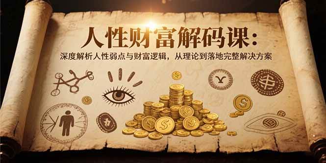 （15434期）人性财富解码课6.0：深度解析人性弱点与财富逻辑，理论到落地完整解决方案-水水网赚