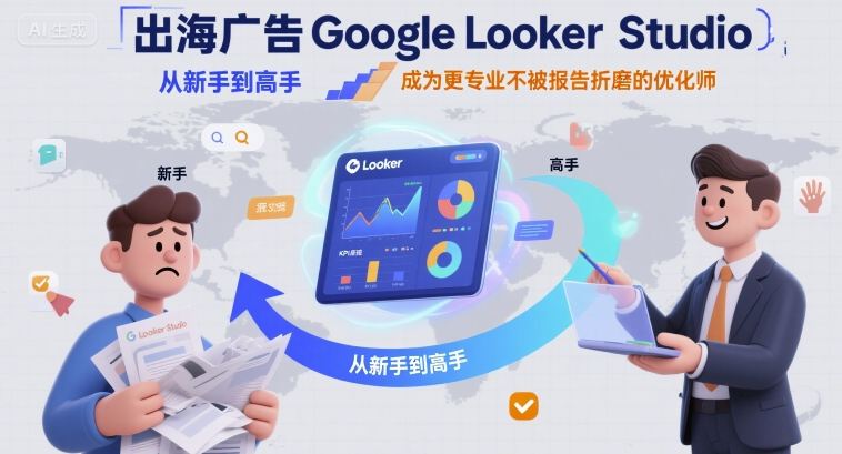 出海广告Google Looker Studio从新手到高手，成为更专业不被报告折磨的优化师-水水网赚