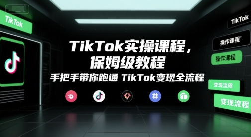 TikTok实操课程，保姆级教程，手把手带你跑通TikTok变现全流程-水水网赚