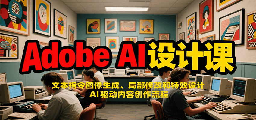 Adobe AI设计课：文本指令图像生成、局部修改和特效设计，AI驱动内容创作流程-水水网赚