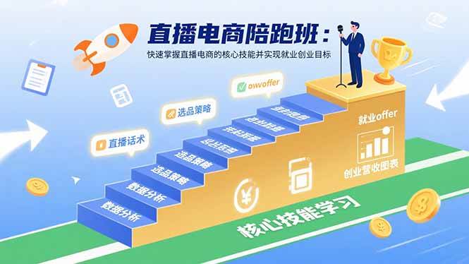 （15900期）直播电商陪跑班：快速掌握直播电商的核心技能并实现就业/创业目标-水水网赚