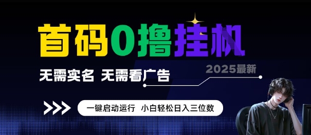 首码0撸全自动挂G项目，无需实名无需看广告，小白轻松日入3位数，多号短阵收益无上限【揭秘】-水水网赚