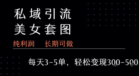 私域卖套图每天3-5单 每单利润99-2张+-水水网赚
