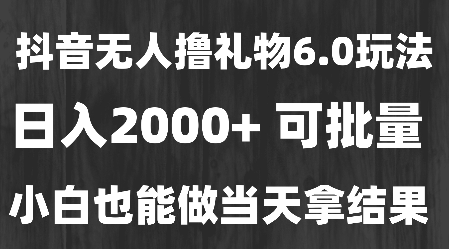 最新风口暴力撸金技术，无人撸礼物，长期稳定 一天收益2000+，小白当天…-水水网赚