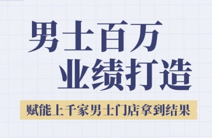 2025男士美业百万业绩打造，赋能上千家男士门店拿到结果-水水网赚