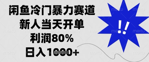 闲鱼冷门暴力赛道，新人当天开单，利润80%，日入1k+【揭秘】-水水网赚